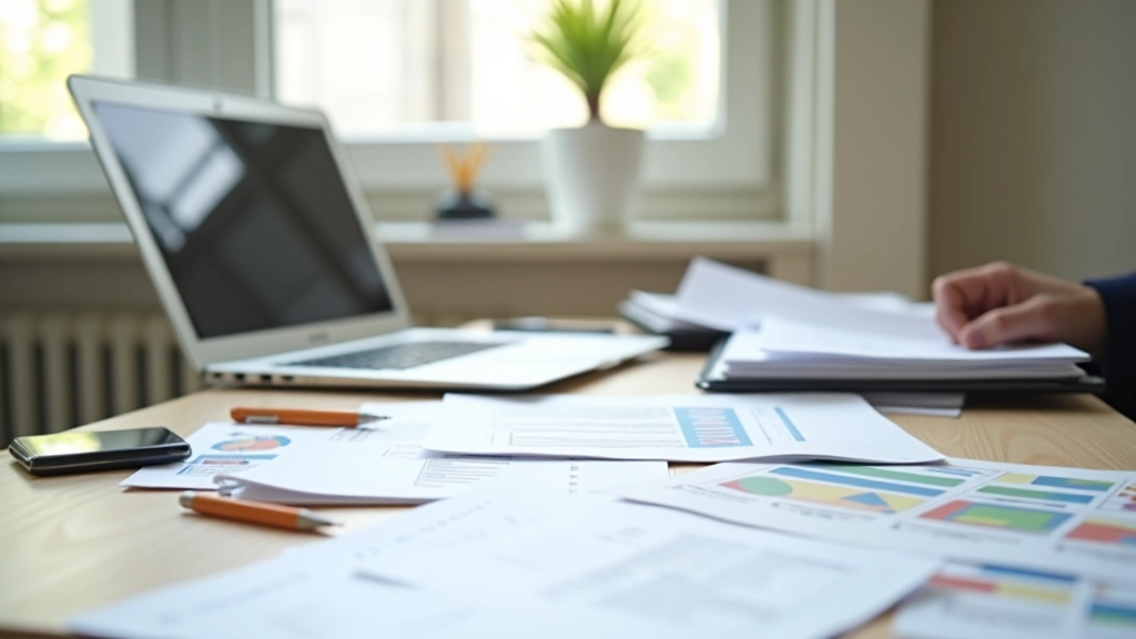 Spațiu de lucru organizat cu documente de planificare a proiectelor