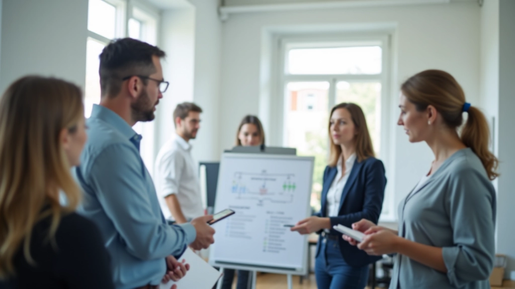 Team discussing project structure and organization